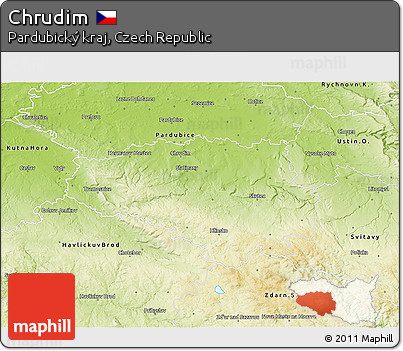 Physical 3D Map of Chrudim