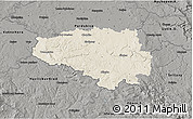 Shaded Relief 3D Map of Chrudim, darken, semi-desaturated