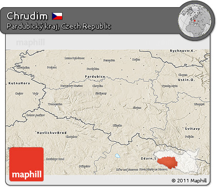 Shaded Relief 3D Map of Chrudim