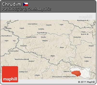 Shaded Relief 3D Map of Chrudim