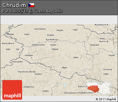 Shaded Relief 3D Map of Chrudim