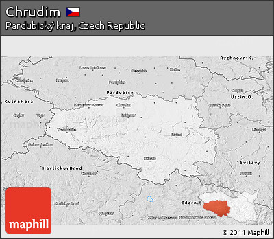 Silver Style 3D Map of Chrudim