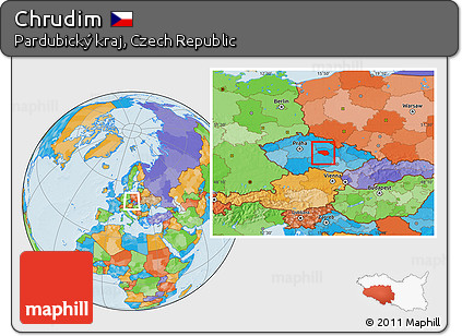 Political Location Map of Chrudim