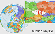 Political Location Map of Chrudim, highlighted country
