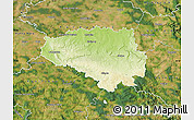 Physical Map of Chrudim, satellite outside