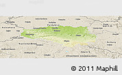 Physical Panoramic Map of Chrudim, shaded relief outside