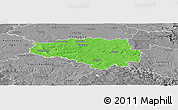 Political Panoramic Map of Chrudim, desaturated