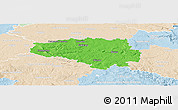 Political Panoramic Map of Chrudim, lighten