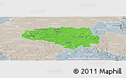 Political Panoramic Map of Chrudim, lighten, semi-desaturated