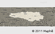 Shaded Relief Panoramic Map of Chrudim, darken