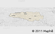 Shaded Relief Panoramic Map of Chrudim, lighten, desaturated