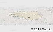 Shaded Relief Panoramic Map of Chrudim, lighten, semi-desaturated