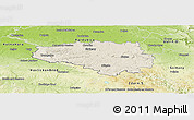 Shaded Relief Panoramic Map of Chrudim, physical outside