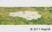 Shaded Relief Panoramic Map of Chrudim, satellite outside