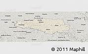 Shaded Relief Panoramic Map of Chrudim, semi-desaturated