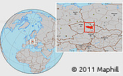 Gray Location Map of Pardubický kraj