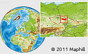 Physical Location Map of Pardubický kraj