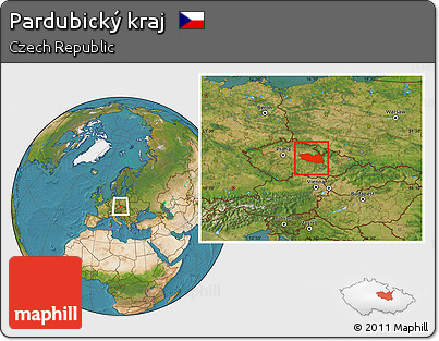Satellite Location Map of Pardubický Kraj