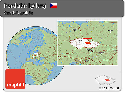 Savanna Style Location Map of Pardubický Kraj, highlighted country