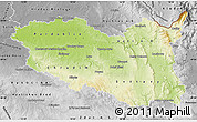 Physical Map of Pardubický kraj, desaturated