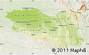 Physical Map of Pardubický kraj, lighten