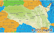 Physical Map of Pardubický kraj, political outside