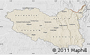 Shaded Relief Map of Pardubický kraj, lighten, desaturated