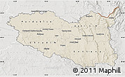 Shaded Relief Map of Pardubický kraj, lighten, semi-desaturated