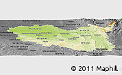 Physical Panoramic Map of Pardubický kraj, darken, desaturated