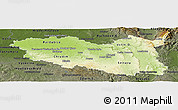 Physical Panoramic Map of Pardubický kraj, darken