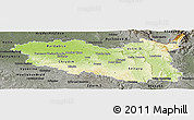 Physical Panoramic Map of Pardubický kraj, darken, semi-desaturated