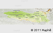Physical Panoramic Map of Pardubický kraj, lighten, semi-desaturated