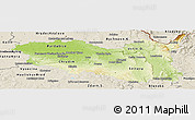 Physical Panoramic Map of Pardubický kraj, shaded relief outside