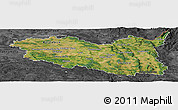 Satellite Panoramic Map of Pardubický kraj, darken, desaturated