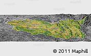 Satellite Panoramic Map of Pardubický kraj, desaturated