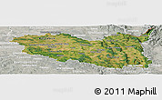Satellite Panoramic Map of Pardubický kraj, lighten, semi-desaturated