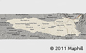 Shaded Relief Panoramic Map of Pardubický kraj, darken, semi-desaturated