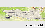 Shaded Relief Panoramic Map of Pardubický kraj, physical outside