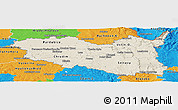 Shaded Relief Panoramic Map of Pardubický kraj, political outside