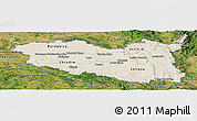 Shaded Relief Panoramic Map of Pardubický kraj, satellite outside