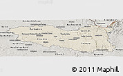 Shaded Relief Panoramic Map of Pardubický kraj, semi-desaturated