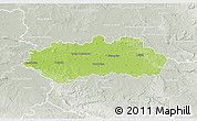 Physical 3D Map of Pardubice, lighten, semi-desaturated