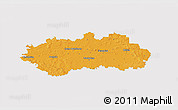 Political 3D Map of Pardubice, cropped outside