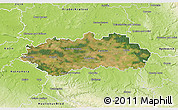 Satellite 3D Map of Pardubice, physical outside