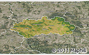 Satellite 3D Map of Pardubice, semi-desaturated
