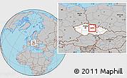 Gray Location Map of Pardubice, highlighted country