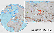 Gray Location Map of Pardubice, highlighted parent region