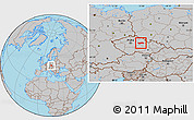 Gray Location Map of Pardubice