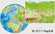 Physical Location Map of Pardubice, highlighted parent region