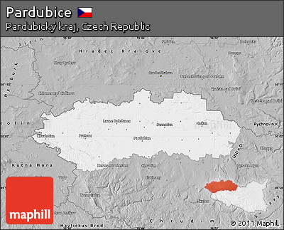 Gray Map of Pardubice